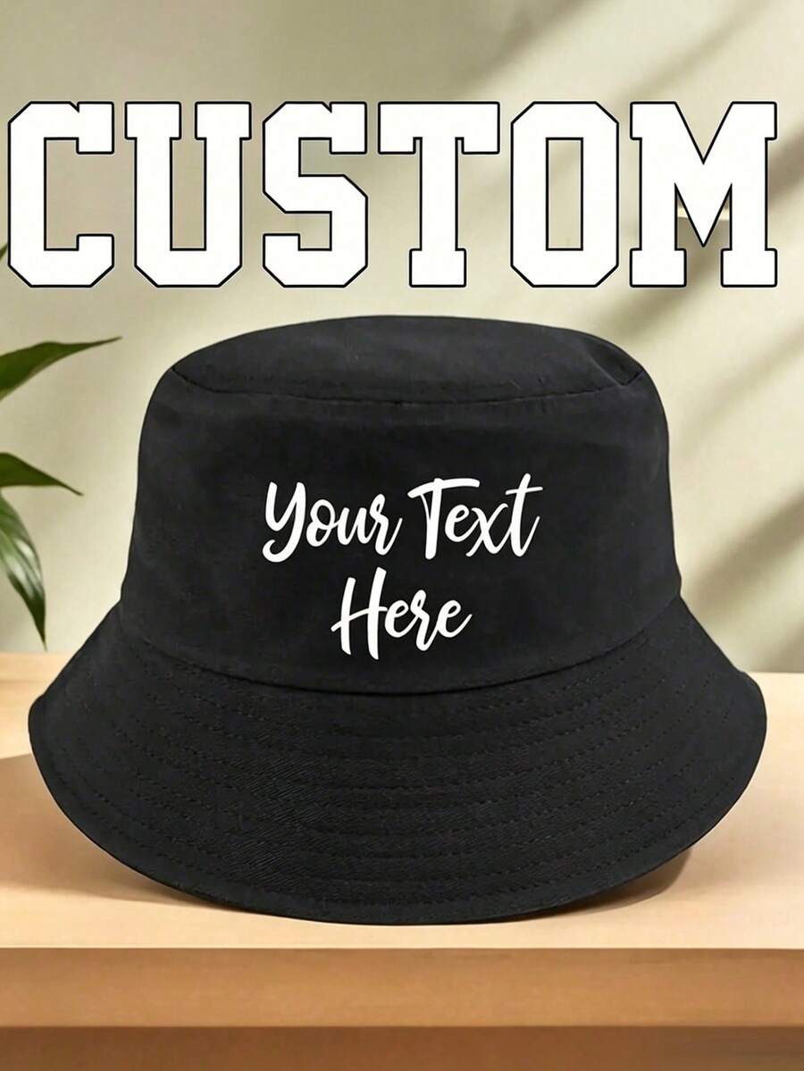 Custom Logo Bucket Hat Made Of 100% Polyester, Lightweight And Shape-Retaining Design, High-Quality Printing Process. Breathable, Soft And Comfortable, Sports Style Suitable For Men And Women, Perfect For Outdoor Activities And Daily Wear. Fashionable Style Suitable For All Seasons, Ideal Gift Choice For Valentine's Day, Thanksgiving And New Year. No Battery Required.
