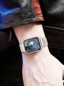 Huastonband 38mm 40mm 41mm 42mm 44mm 45mm 49mm 46mm（不含手錶）星光金屬錶帶 不鏽鋼可調節 男女通用 適用 SE/S11/S10/S9/S8/S7/S6/S5/S4 系列 時尚優雅年輕網紅風 適合男友禮物、畢業禮物、教師節禮物、夏季男女配飾、海灘不鏽鋼飾品 - 彩色 - 查看 6