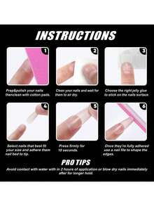 240pcs Semi-Matte Transparent Almond Shaped Artificial Nails, Mixed Sizes Full Cover Press-On Nail Tips - Multicolor - View 4