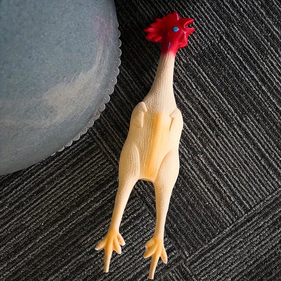 Large Dog Chicken-Shaped Latex Squeaky Toy - Durable Chew Toy For Giant Pets, Interactive Pet Teething Toy - Random - View 1
