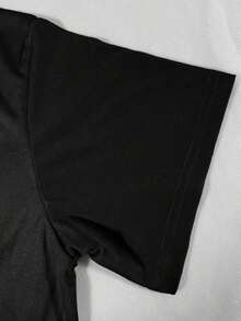 Camiseta casual de mujer con estampado de lazo y detalle de lazo, para verano - Negro 2 - Ver 7