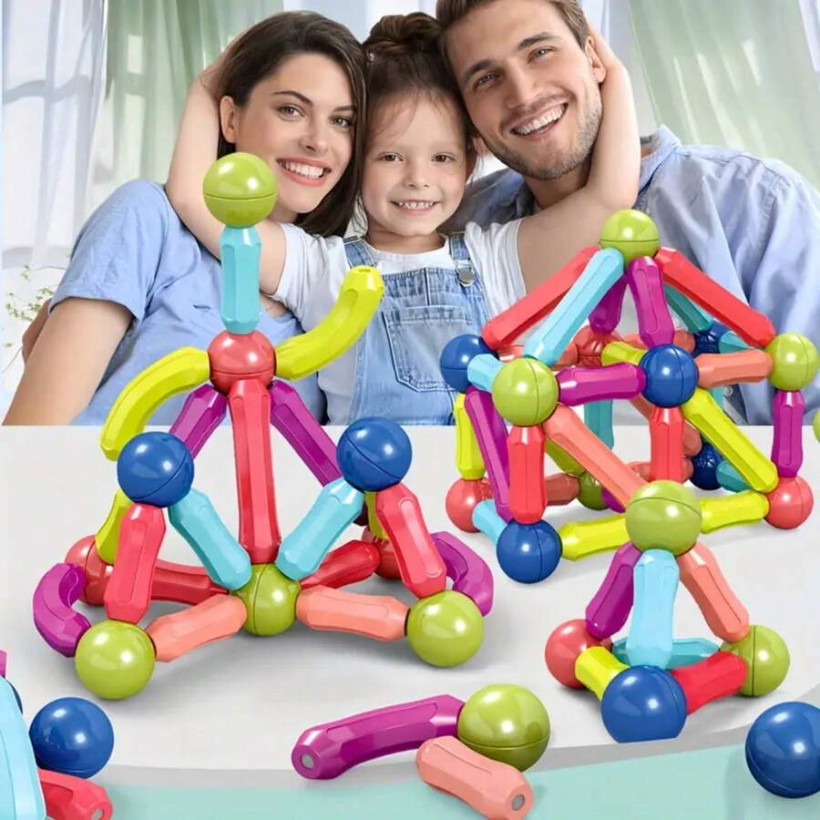 Children's Magnetic Rod Toys, STEM Education Development Of Creativity And Intelligence - Ideal Birthday Or Holiday Gift, Magnetic Building Blocks Learning Tool, Creative Games, Interesting Learning, Interesting Design, Materials, Materials, Brain Development, Building Blocks, Elementary School Children, Preschool Children, Elderly Toys