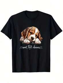 Camiseta unisex 100% algodón, camiseta gráfica de gran tamaño para mujer, camisetas de verano para mujer talla grande, camiseta de talla grande para mujer con estampado de cachorro Beagle - Linda camiseta para amantes de perros Beagle con estampado de cachorros Beagle y mamá y papá Beagle, camiseta de manga corta con cuello redondo suave de 180g (0XL-5XL) - Regalo para dueños de Beagle del mismo estilo para hombres y mujeres, camiseta de manga corta holgada y cómoda para el verano de 2025, top corto ajustado estilo Y2K, camiseta gráfica, camiseta casual para mujeres y hombres. - Negro - Ver 8