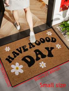 1pc "Have A Beautiful Day" Daisy Print Doormat, Non-Slip Dirt-Resistant Entryway Carpet, Water-Absorbent Low-Pile Indoor/Outdoor Mat, Cute Floral Welcome Rug For Porch/Kitchen/Bathroom, Farmhouse Home Decor - 1PC - View 10