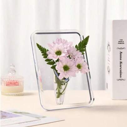 Transparent Picture Frame Vase Hydroponic Flower Arrangement Creative Living Room Art Acrylic Tabletop Decoration Piece Creative
