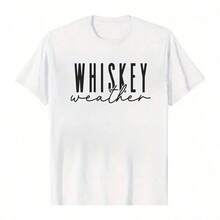 1 camiseta unisex con temática "Whiskey Weather" 100% algodón, 210g 100% algodón, los diseños están impresos. Unisexo. - Blanco - Ver 6