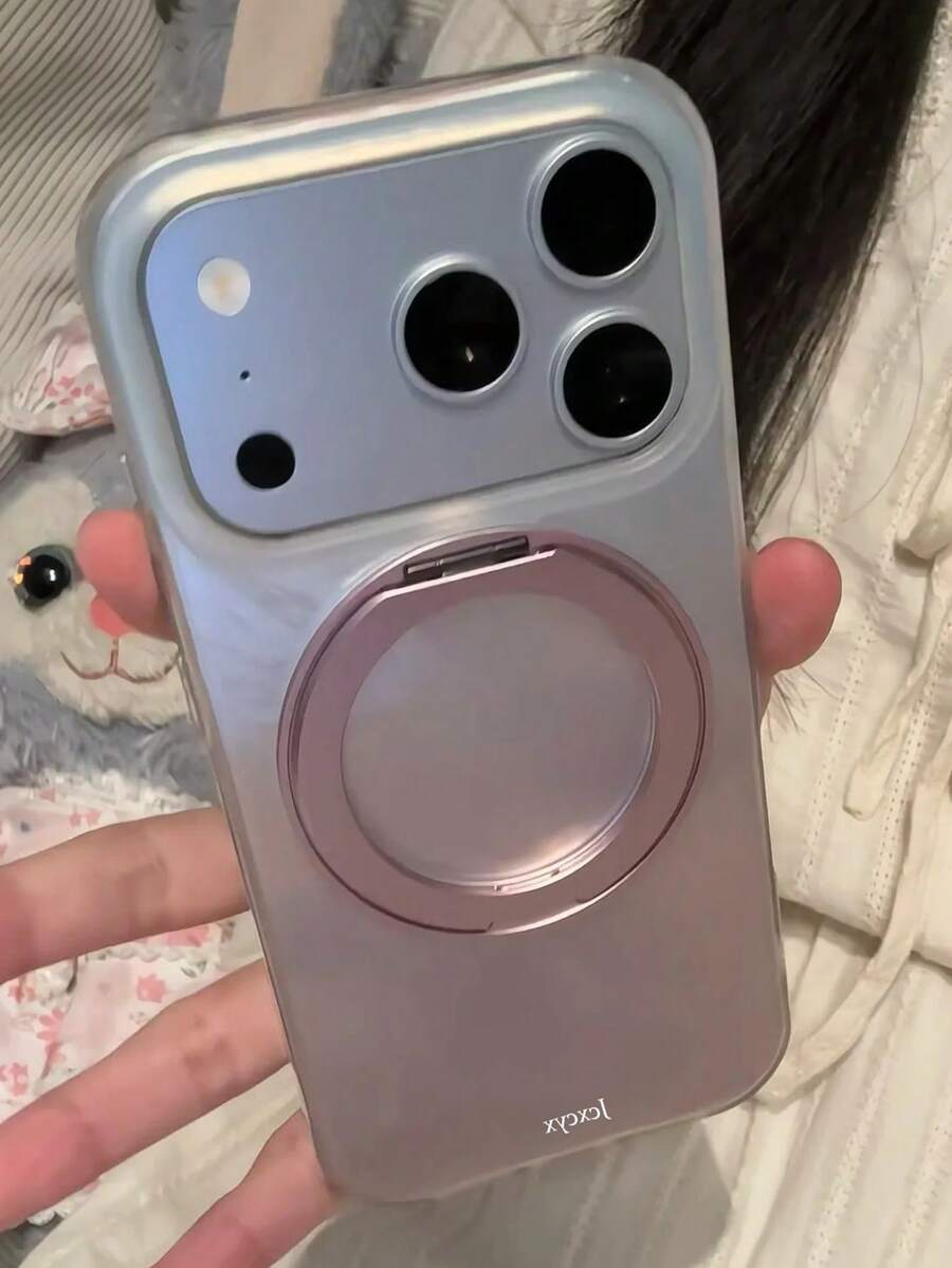 闪亮渐变不规则水波纹图案亮面IMD手机壳,带360°旋转支架,兼容 17 Pro Max、17 Pro、17、16 Pro Max、16 Pro、16、15 Pro Max、15 Pro Max、15 Pro、15、14 Pro Max、14 Pro、14、13 Pro Max、13 Pro、12 Pro Max、12 Pro、11。可爱粉色亮面软壳,时尚Y2K女孩礼物。 - 粉紅色漸層 - 查看 1
