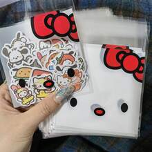 100 Túi Tự Dán Sanrio Hello Kitty, Thích Hợp Để Đựng Kẹo Và Quà Tặng - Túi Thủ Công DIY Đa Năng Dễ Thương với Họa Tiết Động Vật - Xem 1
