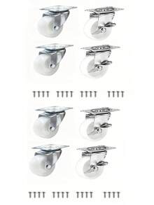 4/8pcs 1inch/3inch Swivel Casters With Brake, Quiet Rubber Wheels, Suitable For Furniture And Small Carts, Convenient For Material Handling - Swivel Casters - View 15
