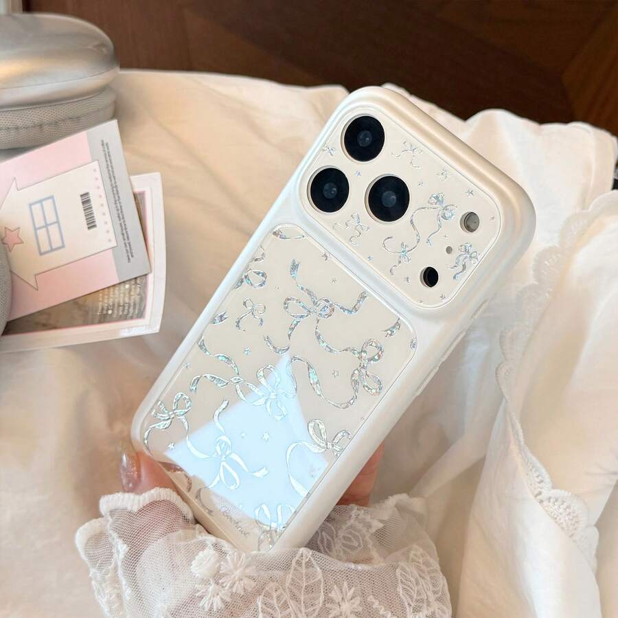 Ốp lưng điện thoại mềm GUCADI màu trắng ngọc trai, thiết kế xoắn thắt nút, tương thích với Apple 17 Pro Max, 16 inch (có nơ mạ), 13 inch (cửa sổ lớn), 15 inch (thiết kế sang trọng), phong cách sáng tạo, hình học, tối giản, độc đáo, thanh lịch, sang trọng, phong cách .
