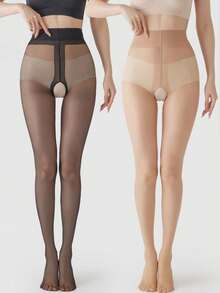 1/3/6 Pairs Women's Black Matte Sheer Thigh High Stockings Sexy High Waist Tight Leggings, Suitable For Formal Occasions/Nightclubs - Multicolor - View 4