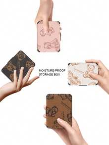 1pc IQOS ILUMA ONE PRIME Series 20-Stick Holder & Protective Case, PC+PU Hard Shell Soft Leather Dual Protection, Comfortable Grip, Anti-Crush Anti-Moisture, Portable, Fashionable Cartoon Pattern, Suitable For Business People, Men And Women, Travel Essential Accessory, Luxury Experience - BOX/Brown Bear - View 3