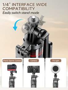 F05 Automatic Retractable Selfie Stick, Bluetooth Remote Control Tripod, 360° Panoramic Multi-Angle Shooting, Adjustable Height, Detachable Phone Holder, Compatible With IOS And Android, Travel Vlogging Live Streaming Accessory - Selfie Stick Tripod - View 9