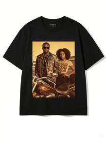 T-shirt "Love Jones", stampa casual, comoda e versatile, maglietta in puro cotone con stampa a lettere, adatta a donna, top estivo da donna, t-shirt, t-shirt stampata unisex, estiva per signore, cotone, abbigliamento estivo, stile Y2K, streetwear, maglie in cotone, donna, top estivo da donna, t-shirt, t-shirt stampata unisex, estiva per signore, cotone, abbigliamento estivo, stile Y2K, streetwear, maglie in cotone - Nero 6 - Visualizzare 7