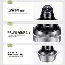 SOKANY 7020 Household Meat Grinder, Multi-Function Cooking Machine, 400W High Power, Can Grind Meat/Cut Vegetables/Cut Garlic, 304 Stainless Steel Blade, Multi-Function All-In-One Machine, Easy To Clean, Universal Home Assistant - Silver - View 8