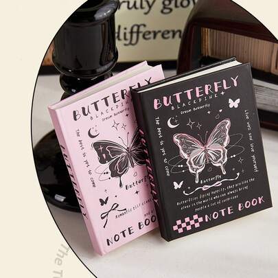 1 pièce Carnet de poche avec design de papillon rêveur (80 pages), couleur aléatoire, bloc-notes portable de haute qualité, bloc-notes personnel créatif