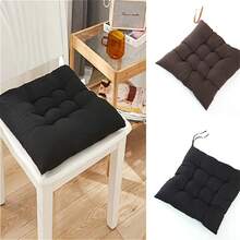 Thick Square Seat Cushion Washable with Comfort Belt Suitable for Dining Chairs, Office Chairs and Computer Chairs - Marrón - Ver 2