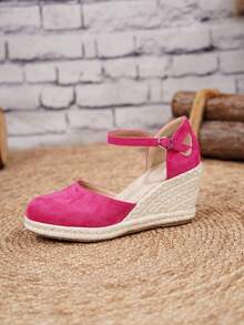 Women's Comfortable Slip-On Round Toe Platform Loafers, Spring/Summer,Wedge Heels - Hot Pink - View 5