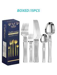 5 pezzi/20 pezzi/30 pezzi Set di posate in acciaio inossidabile, adatto per casa, cucina, ristorante, hotel, matrimonio, regalo di Natale - - - Visualizzare 12