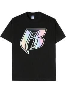 Camiseta de hombre con estampado negro, diseño Ryders, manga corta y cuello redondo, ajuste casual y cómodo, regalo perfecto para papá o amigo. Camiseta casual para todas las estaciones, top de punto duradero, una camiseta de manga corta adecuada para el hogar, uso diario, fiestas y viajes-perfecta como regalo para amigos o familiares. - Negro - Ver 6