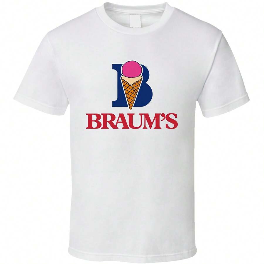 Braums Ice Cream Snack Food Logo T Shirt - Putih - View 1