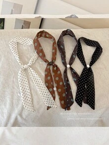 1/4 Stück Perlen Polka Punkt Schal Halskette für Frauen, verstellbarer Atmosphäre Schal, vielseitiges tägliches Accessoire - Verschiedenfarbig - Übersicht 7
