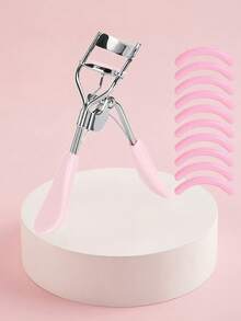 1pc Stainless Steel Eyelash Curler, Makeup Eyelash Curler, False Eyelash Applicator, Makeup Broad Angle Beauty Tool, Soft Texture Won't Pinch Lashes, Long-Lasting Shaping, Comfortable To Use - Pink - View 11