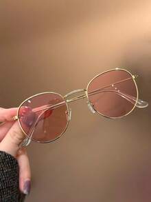 1 chiếc kính thời trang trẻ em gọng kim loại tròn kiểu retro chất lượng cao, tròng kính màu hồng, phù hợp cho cả bé trai và bé gái, dùng cho các bữa tiệc ngày lễ, du lịch ngoài trời, kỳ nghỉ biển, làm đạo cụ chụp ảnh và phụ kiện đeo hàng ngày. - Nhiều màu - Xem 2