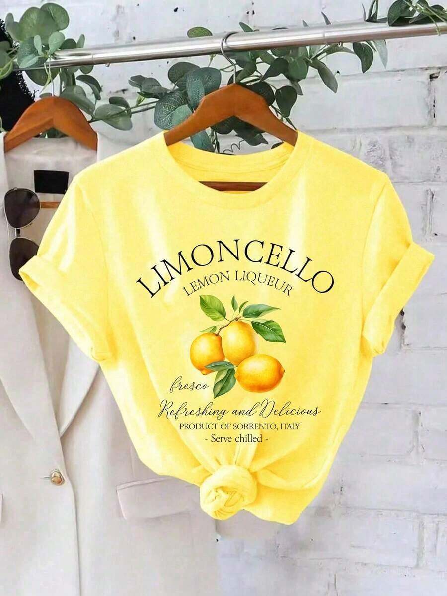 Camiseta Limoncello, Camiseta de los Limones de la de Amalfi, Italia - Amarillo - Ver 1