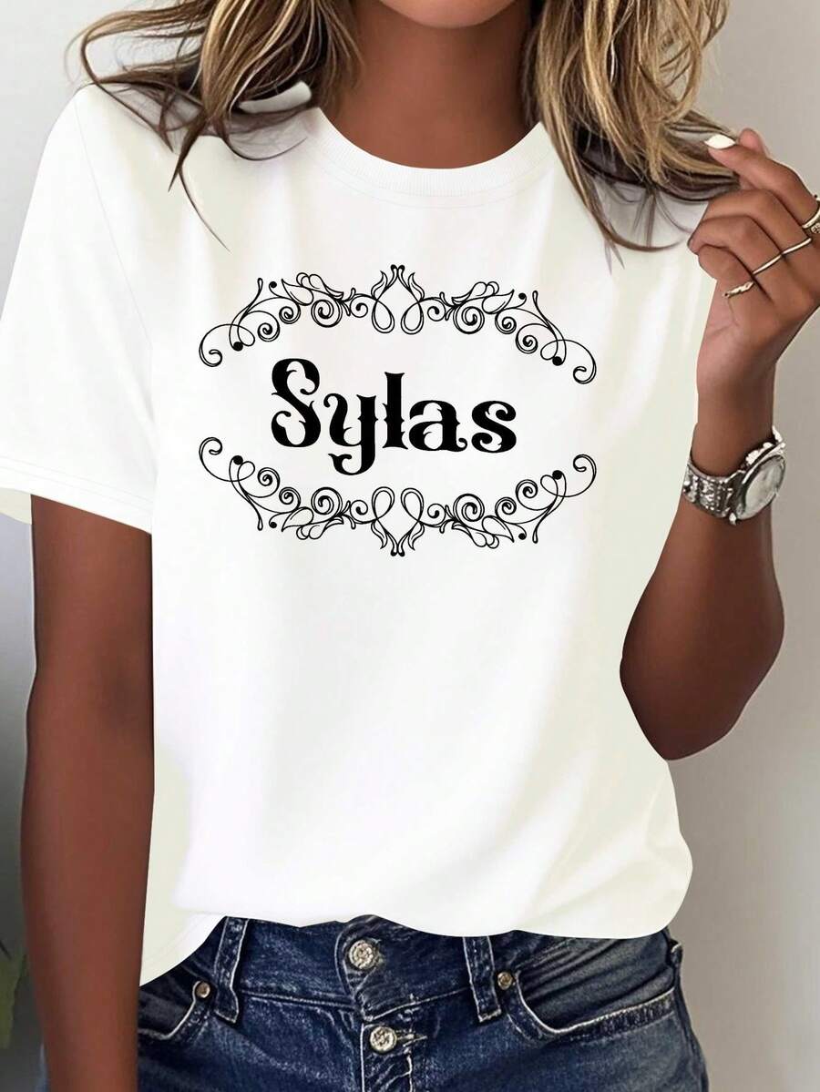 Sylas Women's Camisole - Elegant Casual Short Sleeve Blouse With Soft Texture, Machine Washable, Comfortable For All Seasons, Casual Wear For Leisure And Style, Brand Design - 白色 - 查看 1