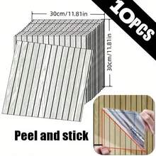 10pcs Self-Adhesive 3D Wood Grain Wall Stickers, DIY Decor For Walls, Ceiling, Living Room - 10pcs - View 3