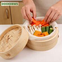 Single/Double Layer Bamboo Steamer Basket, Diameter 4.5"/5"/6"/7", Suitable For Pots And Pans, Simple And Easy-To-Use Steamer, Ideal For Steaming Dumplings/Vegetables, Healthy Oil-Free Cookware, Home Cooking Snacks, Light Meals, Single-Serving Cooked Food, Suitable For Single-Person Household Kitchen - View 10
