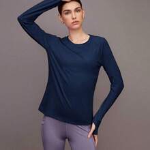 Activina Camiseta deportiva de manga larga y cuello redondo para mujer - Multicolor - Ver 9
