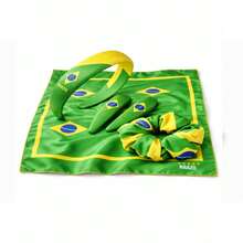 5pcs World Cup Cheering Set, Includes Headband, 2 Hair Clips, Hair Scrunchie, Bandana, For Brazil Football Fans - View 10