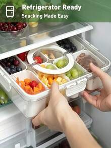 1pc Snack Container With Lid And Handle Tray - Portable Snack Platter - Transparent Fruit Snack Storage Box, Ideal For Road Trips, Not Dishwasher , Essential Item. Candy Bag, Plate, Party Plate, Elegant Plastic Plate, Gift Bag, Bowl, Food, Mother's Day, Mom, Mother's Day Gift, Flowers, Jewelry, Mother's Day Decor, Mother's Day Party Supplies, Women, Pink, Gift Set - Multicolor - View 10