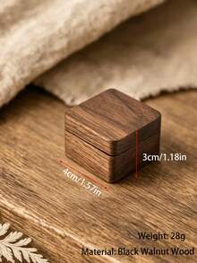 1pc Customized Carved Black Walnut Guitar Pick Case, Personalized Wooden Guitar Pick Storage Box, Laser Engraved, Ideal Gift For Guitarists And Musicians, Suitable For Birthday, Anniversary, Christmas - Black Walnut Wood Color - View 6