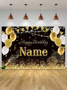 Customized Black And Gold 2026 Graduation Party Banner, Can Personalize With Your Name, Durable Fabric, Suitable For Photo Background, Graduation Congratulations Banner, Graduation Party Decor, Photo Props, Graduation Poster, Ceremony, Prom, No Power Required - Multicolor - View 4
