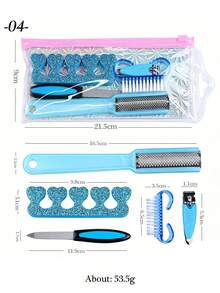 Bộ dụng cụ làm móng nghệ thuật 5/6/7 món, bộ dụng cụ làm sạch móng chuyên nghiệp với các dụng cụ chăm sóc chân bằng thép không gỉ: đẩy biểu bì, dũa móng, đánh bóng móng, bộ dụng cụ chuẩn bị móng kiểu ép, đánh bóng móng, bộ dụng cụ đánh bóng móng cho người mới bắt đầu, thích hợp cho tiệm nail và sử dụng tại nhà. - Nhiều màu - Xem 10
