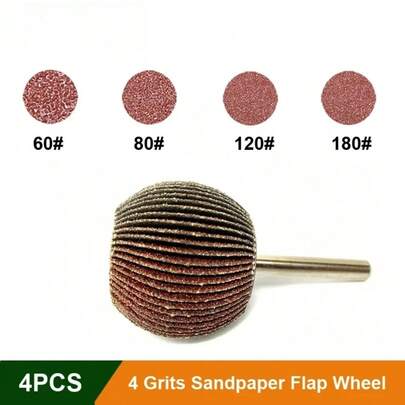 1/4 Pcs Spherical Abrasive Wheel Set 60-180 Grit 6mm Shank Rotary Polishing Tool for Grinder Attachment Jewelry Woodworking
