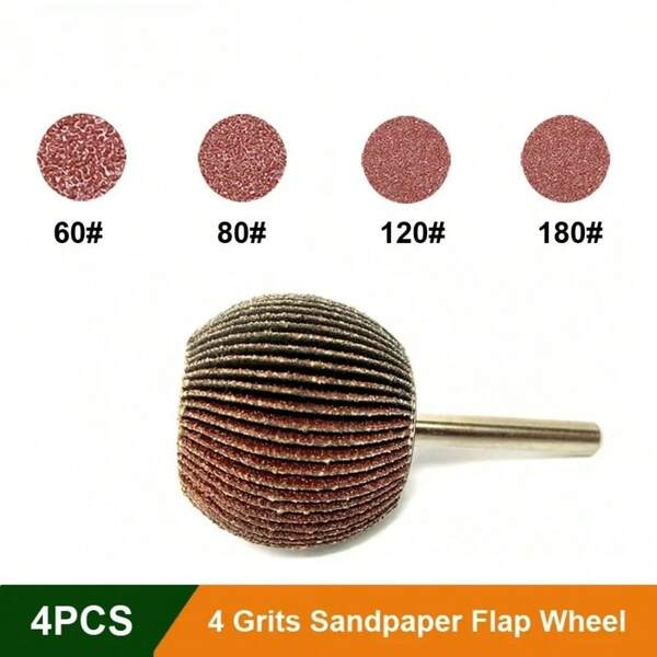 1/4 Pcs Spherical Abrasive Wheel Set 60-180 Grit 6mm Shank Rotary Polishing Tool for Grinder Attachment Jewelry Woodworking
