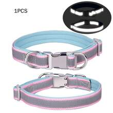 Vòng cổ cho chó bằng neoprene phản quang, có đệm, điều chỉnh được với khóa cài nhanh và vòng chữ D kép, thoáng khí, chống rối, phù hợp cho chó nhỏ đến chó lớn. - Nhiều màu - Xem 20