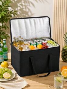 2/1pc Insulated Cooler Bag, Portable Waterproof Tote For Camping, Picnic, Beach & RV Trips, Large Capacity For Beer, Drinks & Cocktails, Great For Parties, Graduation, Back To School & World Cup, Ideal Gift - A - View 3