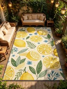 1 pièce Paillasson motif citron, tapis décoratif, décoration de chambre, petit tapis, tapis, décoration de maison, tapis de salon, petit tapis de salon, tapis de chambre, décoration de maison de salon, tapis d'extérieur, tapis lavable - Multicolore - Voir 5