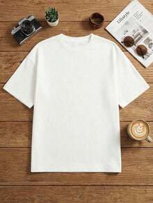 Esta camiseta informal de manga corta para mujer, de cuello redondo, en blanco y negro, presenta estampados de dibujos animados, letras y animales, ideal para el verano, la playa y las vacaciones. Confeccionada con tejido 100% algodón puro de 200 g, esta camiseta de manga corta de alta calidad es suave y cómoda, convirtiéndola en una prenda esencial para el día a día. - Blanco - Ver 3
