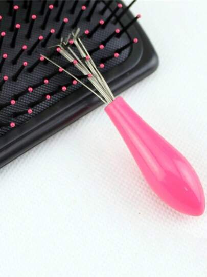 Universal Plastic Mini Comb Cleaner, Embedded Bristle Brush Lint Remover, Household Handle Cleaning Brush Tool Accessory, Suitable For Air Cushion Comb, Comb Cleaning, Universal Brush Cleaner, Brush Cleaning Tool, Comb Brush Cleaning Supplies, Random Style
