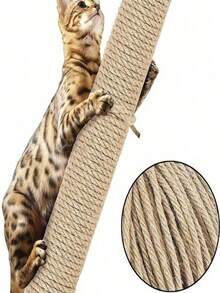 10m Natural Hard Sisal Rope, Thick Durable High-Quality Sisal Rope, Suitable For Cat Scratching Posts, Plant Trellises, Gardening, Binding, Handmade Packaging Materials, Home Decor - Multicolor - View 2