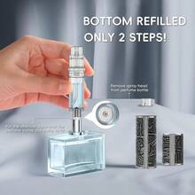 Perfume Bottle 5ml, Ancient Print Leather Refillable Dispenser Bottom Fill Fragrance Scent Container, Portable And Leak-Proof Suitable Traveling Outgoing, AG00AQ (Egypt Prink) - 埃及普林克銀 - 查看 5