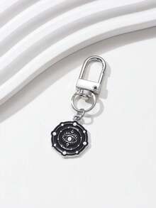 1 pieza Llavero de metal con cuervo estilo gótico, cielo estrellado y gota de aceite, regalo único para amigos, accesorio DIY para bolso, colgante de coche - Multicolor - Ver 10