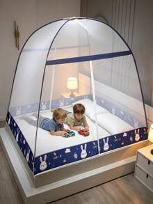 Cartoon Pattern Children's Mosquito Net, Summer Mosquito Repellent Essential, Suitable For Indoor Reading And Playing, Comfortable Breathable Material, Fits Most Bed Types - Cartoon Mosquito Net - View 1