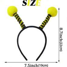 Bentiță cu antenă de albină, bentiță pentru păr, bentiță mică cu antenă de albină, stil dungat galben și negru pentru femei, potrivită pentru accesorii de petrecere, ușoară și ușor de purtat, ajută la organizarea bretonului și a coafurii, accesoriu pentru asortarea ținutei, instrument pentru spălarea feței și îngrijirea pielii - multicolor - Vizualizare 5